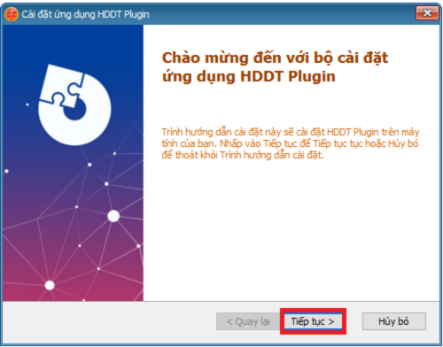 Nhấn Tiếp tục để tiến hành cài đặt