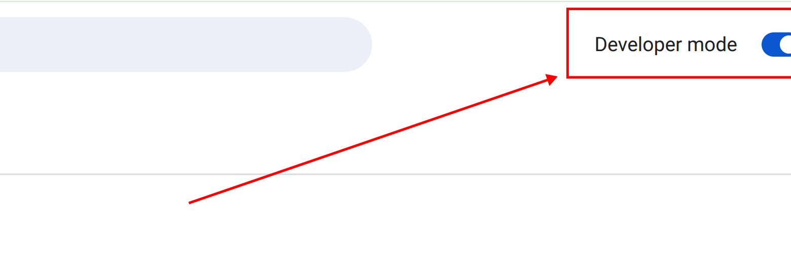 Gạt công tắc bật chế độ Developer mode ở góc trên bên phải